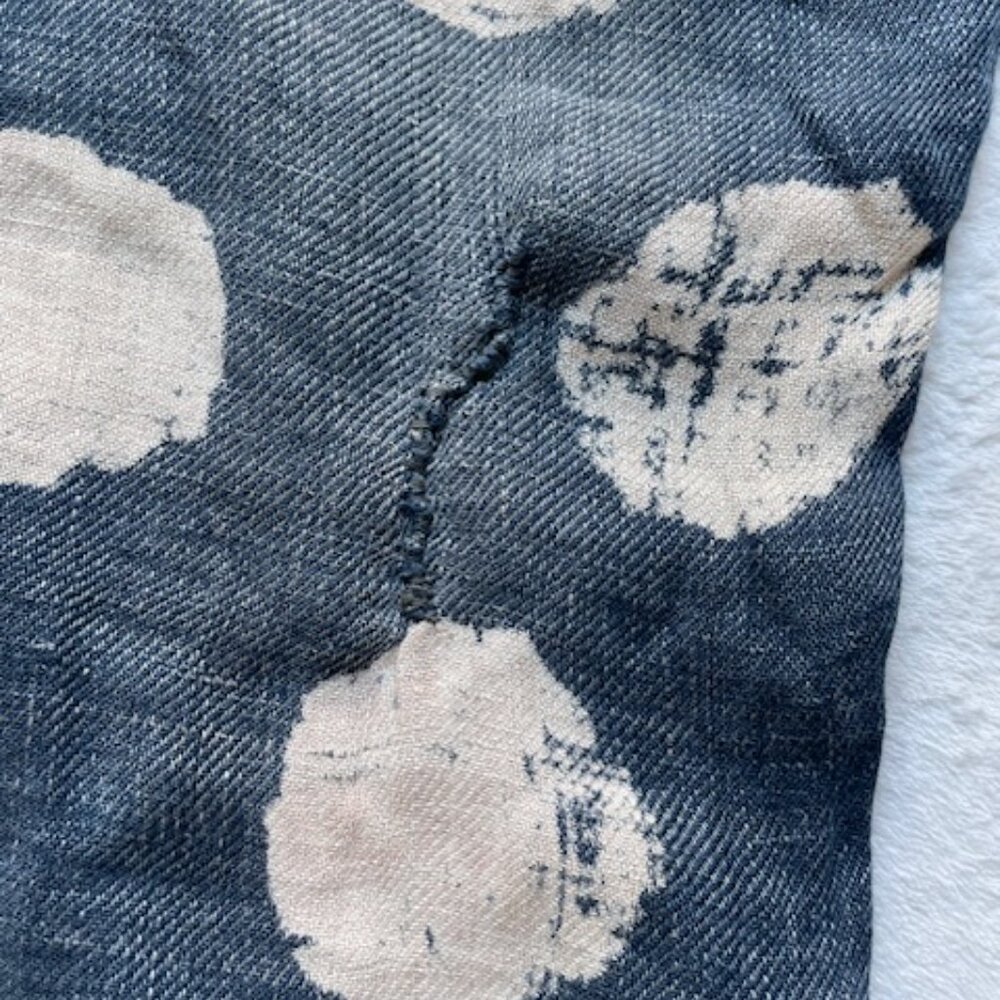Magnolia Pearl Navy Blue Linen Polka Dot Button-Front Pants - Picture 14 of 15